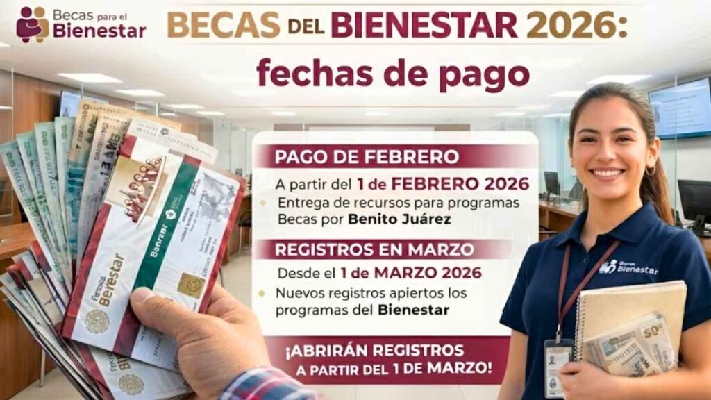 Becas del Bienestar 2026 calendario de pagos en febrero y registros de marzo