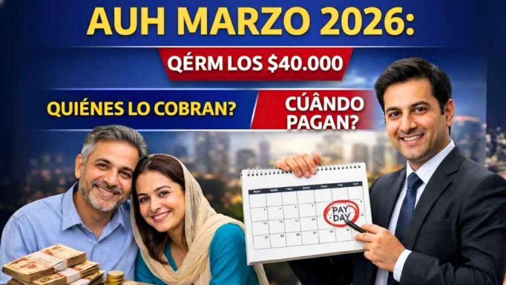 AUH marzo 2026 quiénes cobran los $40.000 y fechas de pago