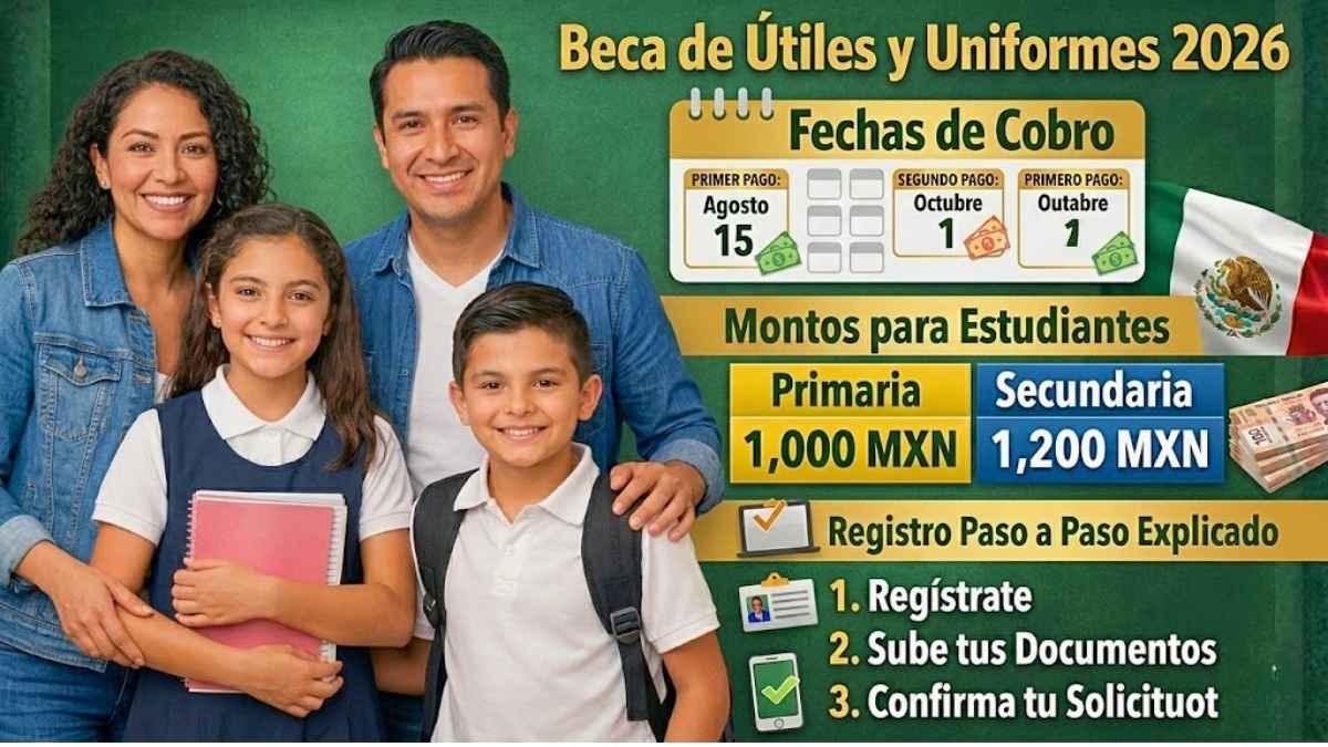 Beca de Útiles y Uniformes 2026 Fechas de Cobro Montos para Estudiantes y Registro Paso a Paso Explicado