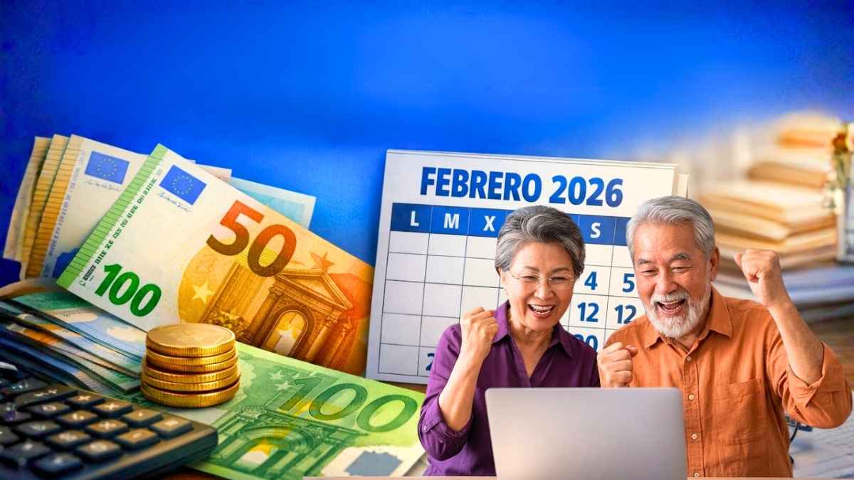 Calendario oficial febrero 2026 pensiones en España con nuevo pago de 1.250€